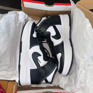 Nike Black and White Dunk High Sneakers
